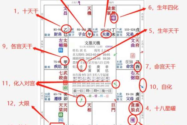 紫微斗数之四化论断法详释:命盘六条线 紫微斗数之四化论断法详释:命盘六条线