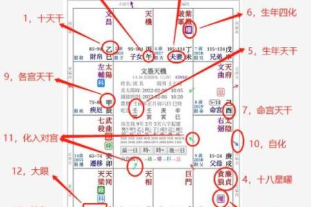 紫微斗数之四化论断法详释：命盘六条线