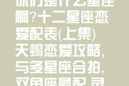十二星座的最佳配对表 12星座配对表
