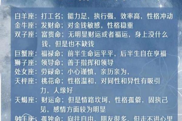 十二星座的一生命运如何 十二星座的一生命运如何