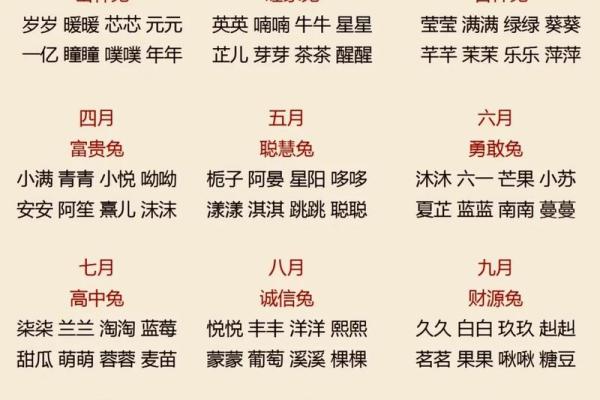 10月份出生的属兔男孩该怎样取名字姓名